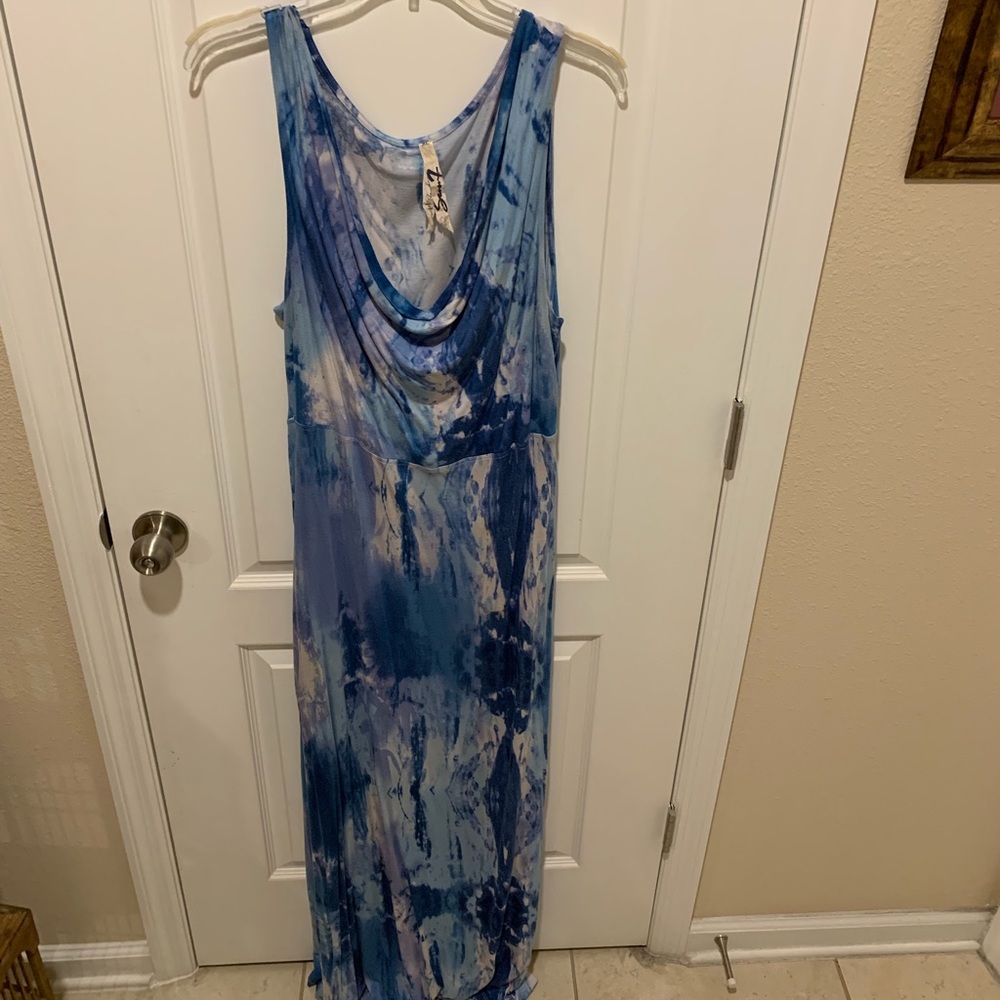 A beautiful blue maxi sexy sundress!